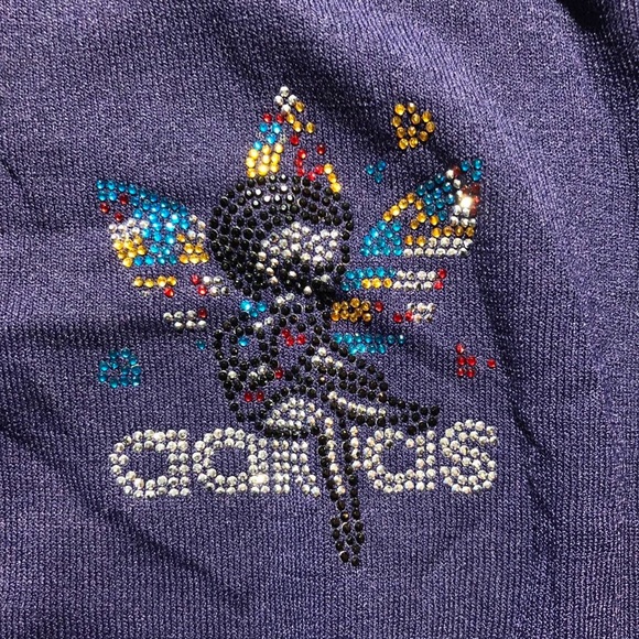 VINTAGE ADIDAS RHINESTONE BEDAZZLED WOMENS SHORT SLEEVE T-SHIRT - Picture 4 of 8